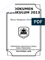 Dokumen Kurikulum 2013: Tahun Pelajaran 2014-2015