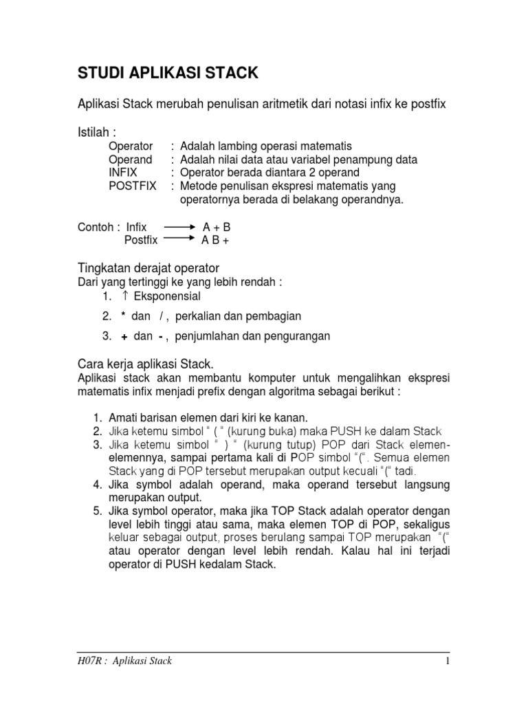 Studi Kasus Stack | PDF | Metode & Bahan Ajar | Komputer