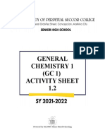 General Chemistry 1 (GC 1) Activity Sheet 1.2: Powered by OLOPSC Home-Based Schooling