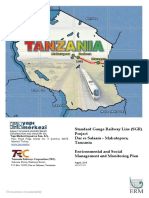 Standard Gauge Railway Line (SGR) Project Dar Es Salaam - Makutopora, Tanzania Environmental and Social Management and Monitoring Plan