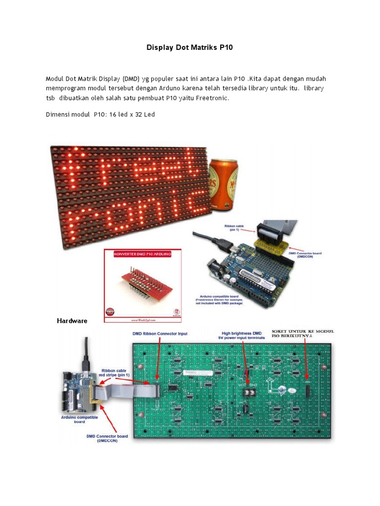 Panduan Modul Display P10 Arduino | PDF