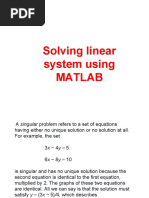 Solving Linear by MATLAB