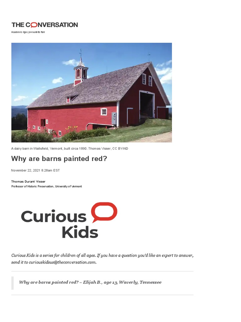 Why Are Barns Painted Red PDF Barn Paint