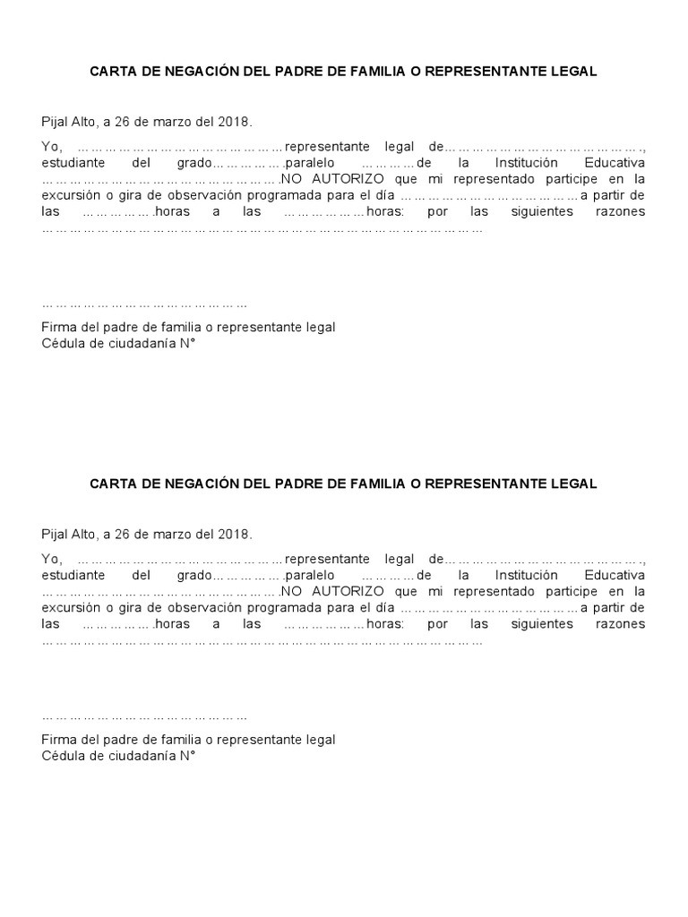 Carta de Negación PDF