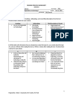 Reading Process Worksheet Palencia