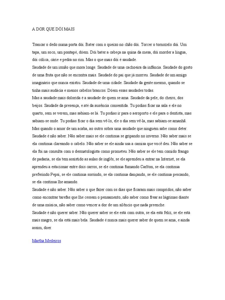 A Dor Que Dói Mais | PDF