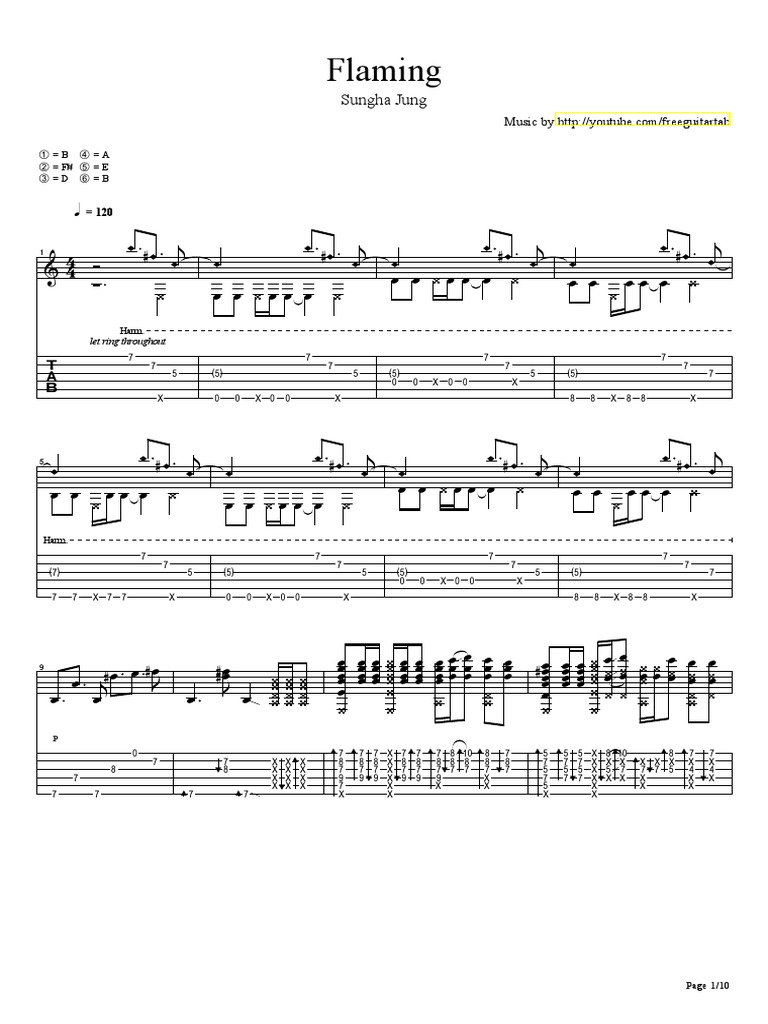 Sungha Jung-Original Flaming | PDF, image size:768x1024