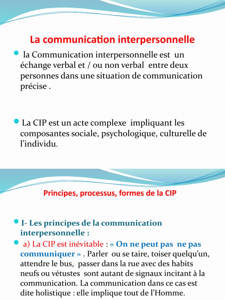 Communication Interpersonnelle PDF la communication Rétroaction