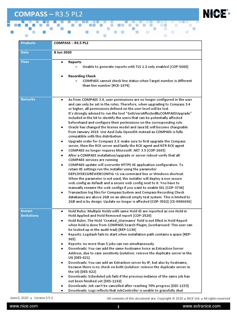 Compass 3.5 PL2 Release Note | PDF | Internet Information Services ...