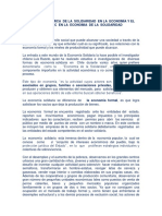 Teoría Económica de La Solidaridad en La Economía y El Factor C en La Economia de La Solidaridad