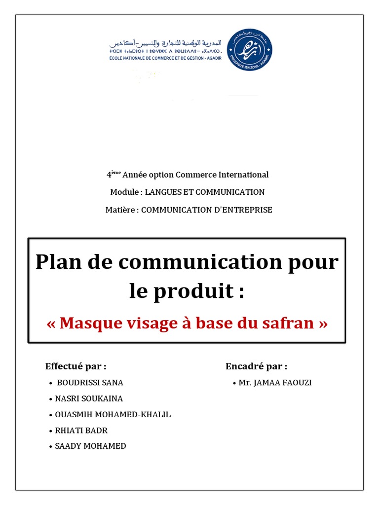 Plan de Communication pour un Produit | PDF | la communication ...