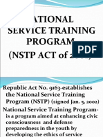 National Service Training Program (NSTP ACT of 2001)