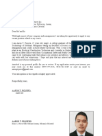 Application Letter and Resume For Yokogawa Philippines Aaron T. Piquero