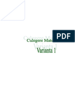 Culegere Matematica - Varianta I