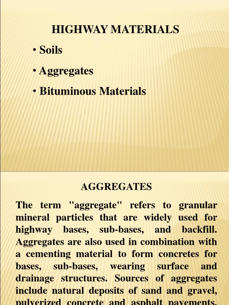 HIGHWAYS, Highway Materials (Aggregates and Bituminous Materials) PDF Asphalt Petroleum