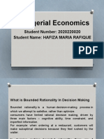 Managerial Economics: Student Number: 2020220020 Student Name: Hafiza Maria Rafique