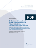 Definition of Functionals of The Geopotential and Their Calculation From Spherical Harmonic Models