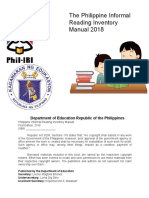 The Philippine Informal Reading Inventory Manual 2018: Not For Sale