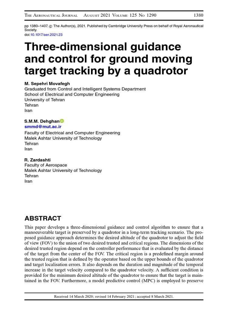 3D Control for Quadrotor Target Tracking | PDF | Unmanned Aerial ...