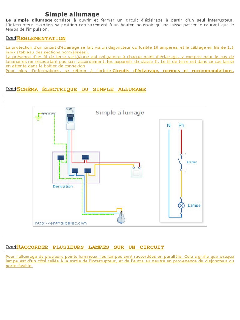Plan Schema électrique Spot Sol Relié Détecteur De Mouvement Simple Allumage | PDF | Interrupteur | Énergie électrique