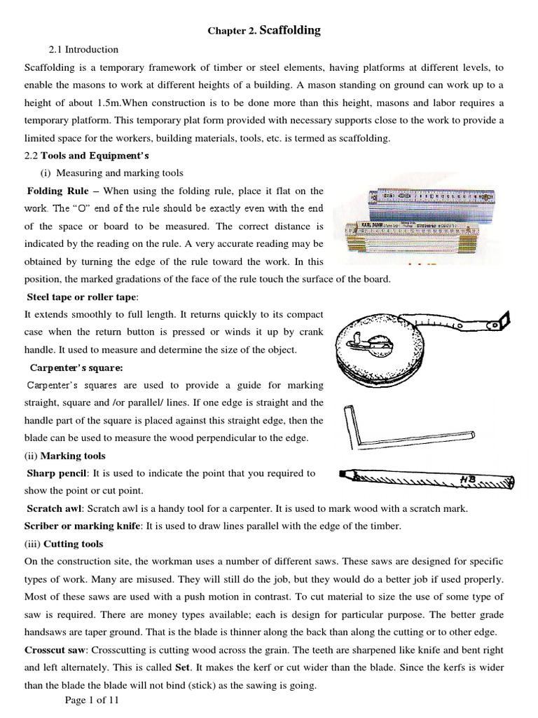 Chapter 2 Scaffolding Pdf Scaffolding Blade
