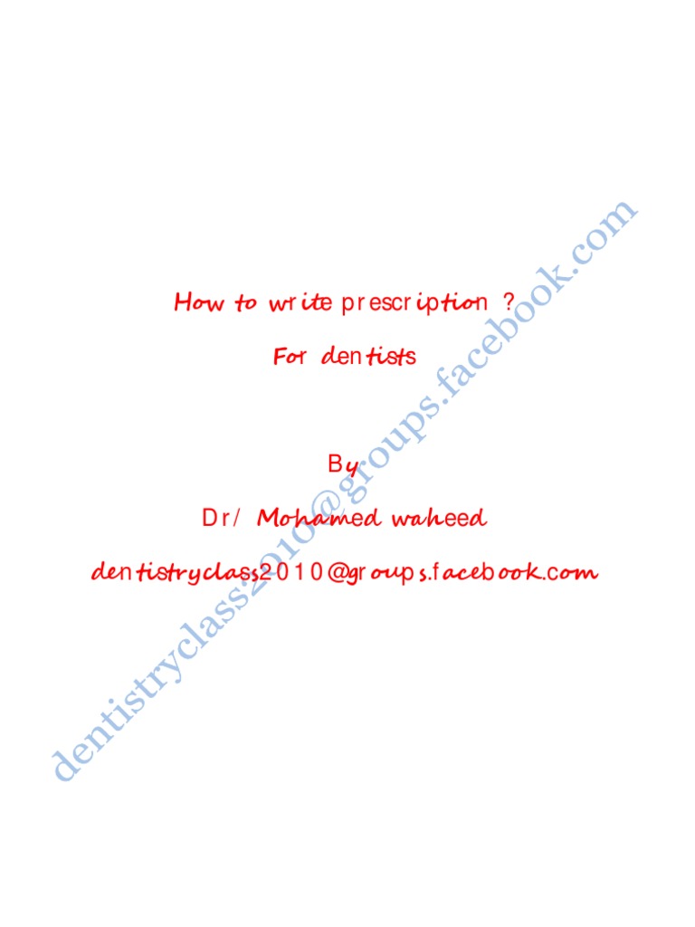 How To Prescribe Drug For Dentists Descargar gratis PDF Rtt Drugs