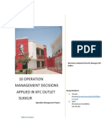 10 Operation Management Decisions: Interview Conducted From The Manager KFC Sukkur