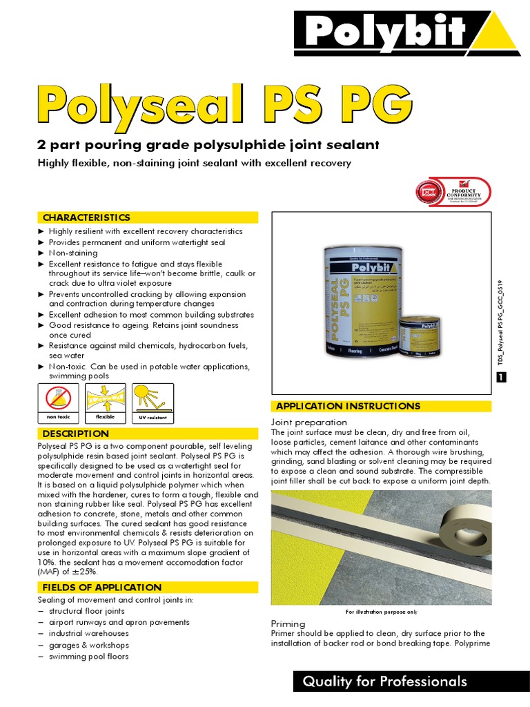 Polyseal PS PG 2 Part Pouring Grade Polysulphide Joint Sealant PDF