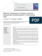 Relatives' Experiences of Visiting A Conscious, Mechanically Ventilated Patient - A Hermeneutic Study