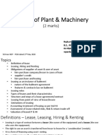 Leasing of Plant & Machinery: (2 Marks)