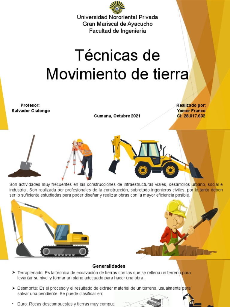 Técnicas de Movimiento de Tierras | PDF | Fundación (Ingeniería) | Suelo