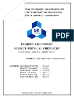 Project Assignment Subject: Physical Chemistry