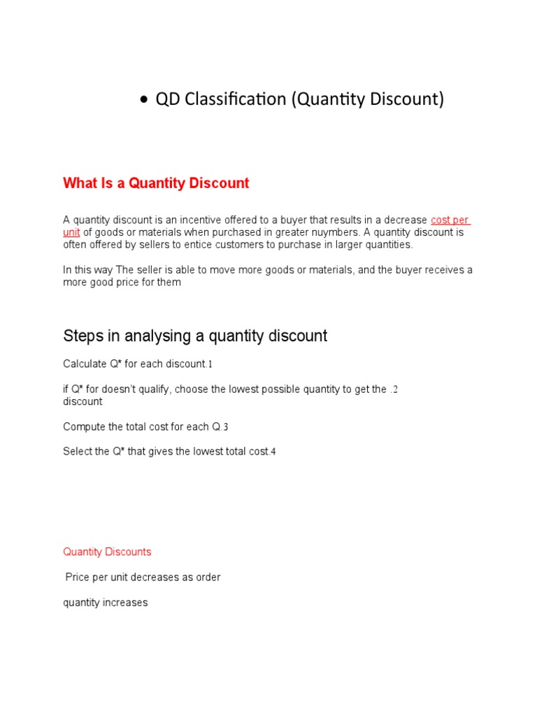 Quantity Discount Analysis Guide | PDF | Business | Finance & Money ...