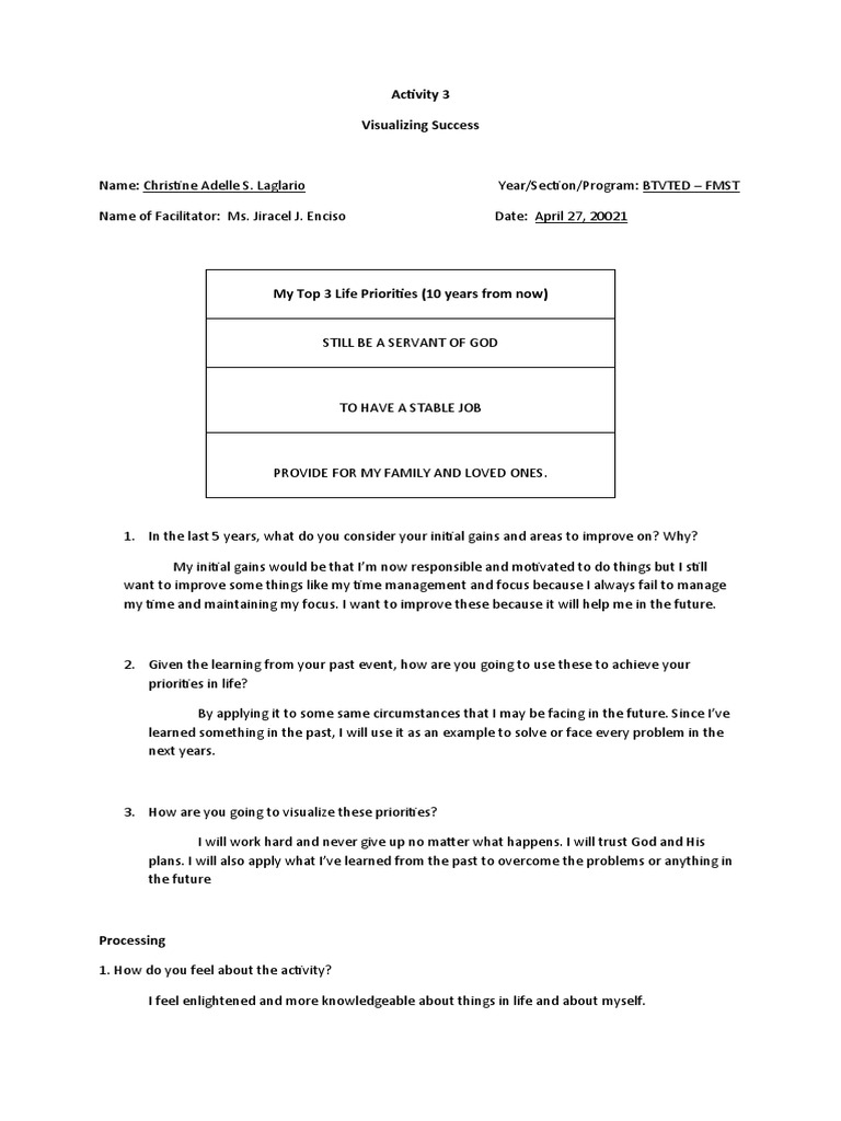 Activity 3 Visualizing Success | PDF