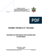 NT 004 – Sistema de Proteção Por Aparelhos Extintores