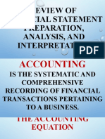 Review of Financial Statement Preparation, Analysis, and Interpretation