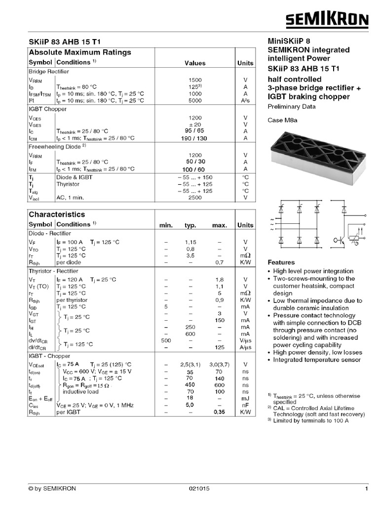 Skiip 83 Ahb 15 t1 Bridge Retifier | PDF