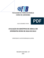 Avaliação de genótipos de cebola em diferentes níveis de água no solo