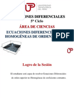 Semana 05 Sesion 02 - Ecuaciones Diferenciales de Orden Superior, No Homogénea