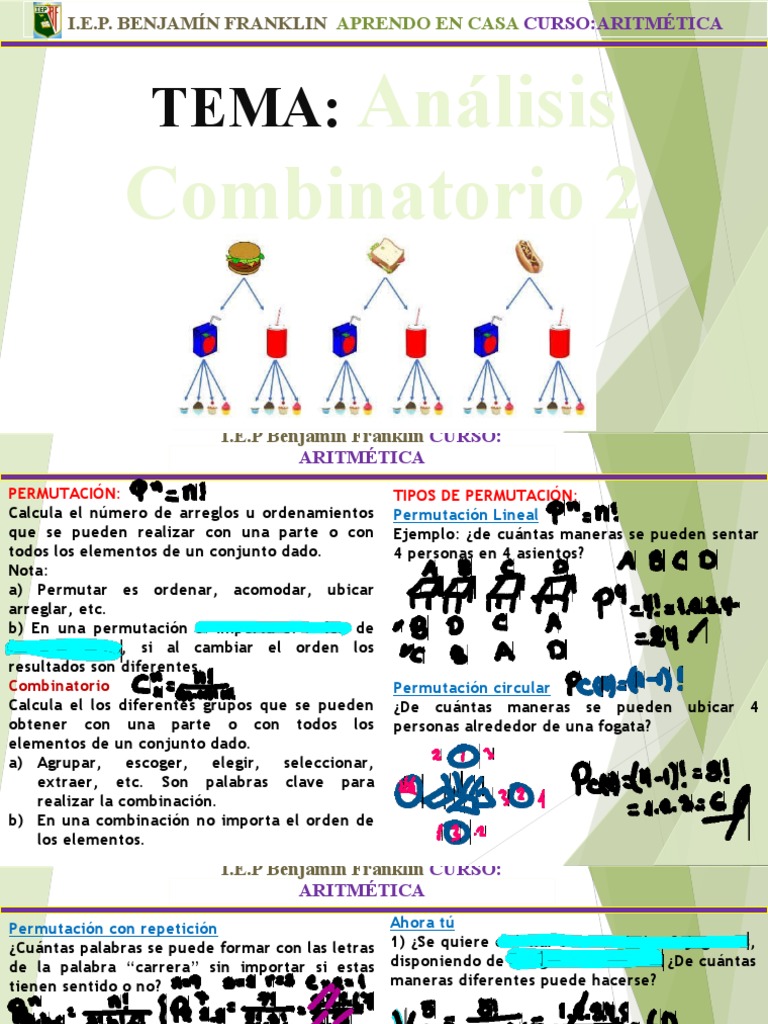 Análisis Combinatorio y Permutaciones | PDF | Combinatoria | Permutación