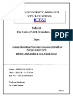 Subject The Code of Civil Procedure, 1908: Icfai University, Dehradun Icfai Law School