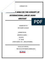 Critically Analyze The Concept of International Law by Hugo Grotius"