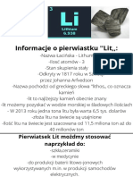 Informacje o Pierwiastku ''Lit