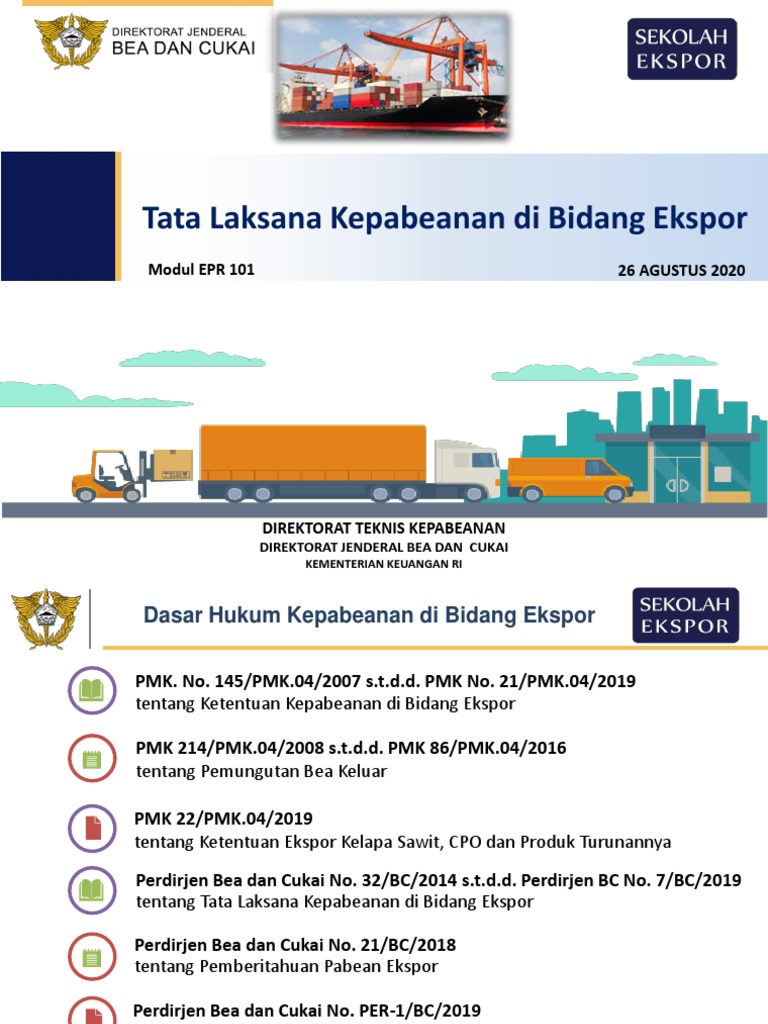 Modul Epr 101 Tatalaksana Kepabeanan Ekspor Pdf