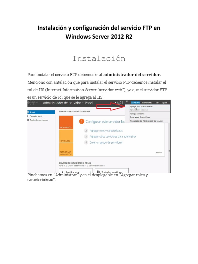 Configuración FTP en Windows Server 2012 R2 | PDF | Protocolo de ...