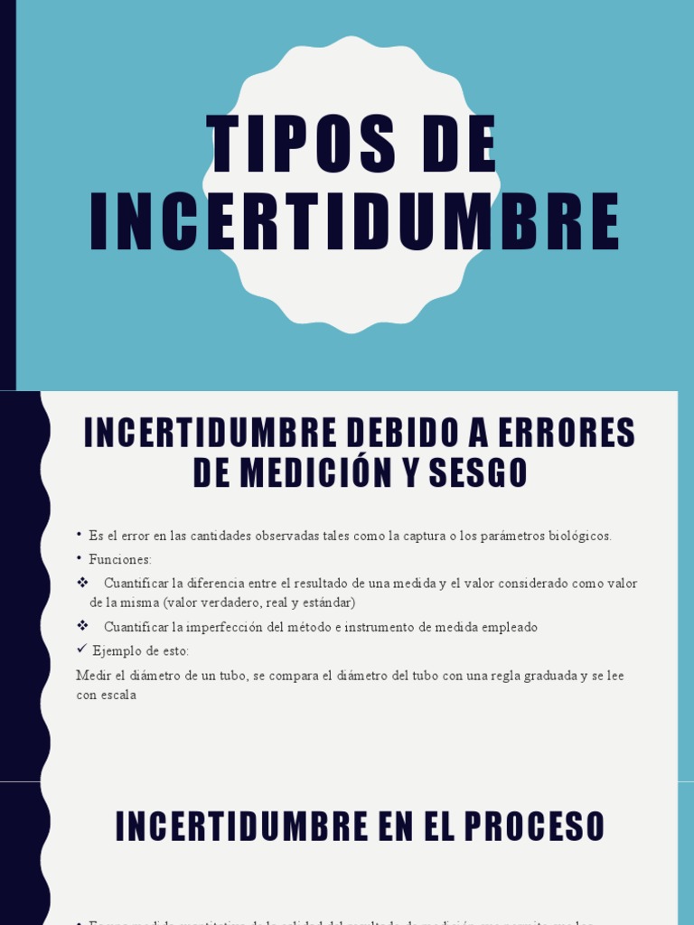 Tipos de Incertidumbre | PDF | Incertidumbre | Medición
