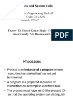 Process and System Calls: Course: Programming Tools - II Code: CS-15201 Branch: CS+IT