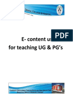 E - Content Used For Teaching UG & PG's