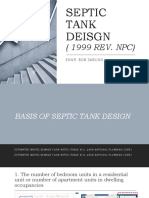 Septic Tank Deisgn: (1999 REV. NPC)