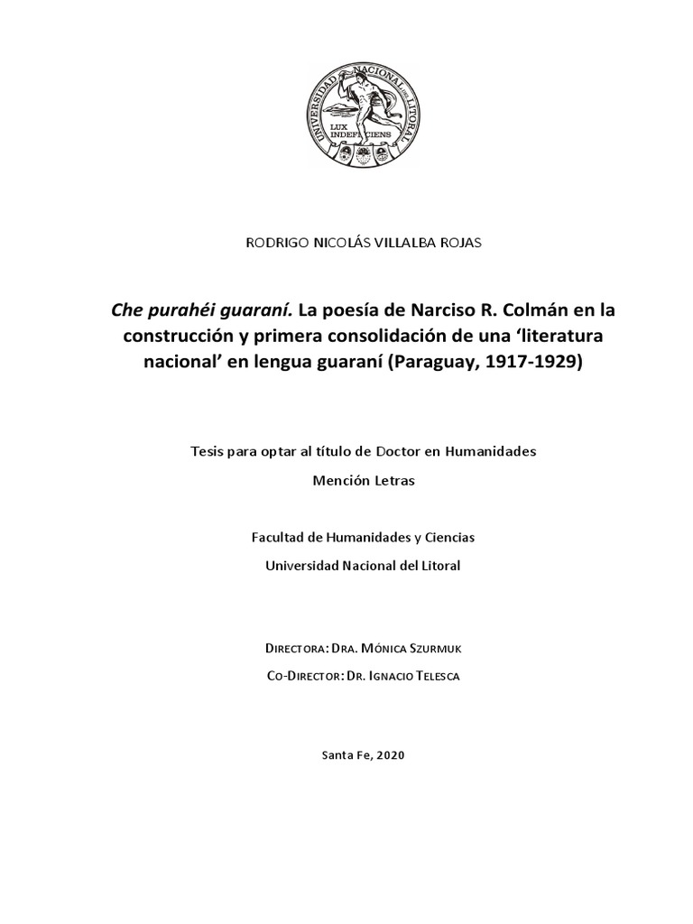 La poesía de Narciso R. Colmán y la construcción de una literatura ...
